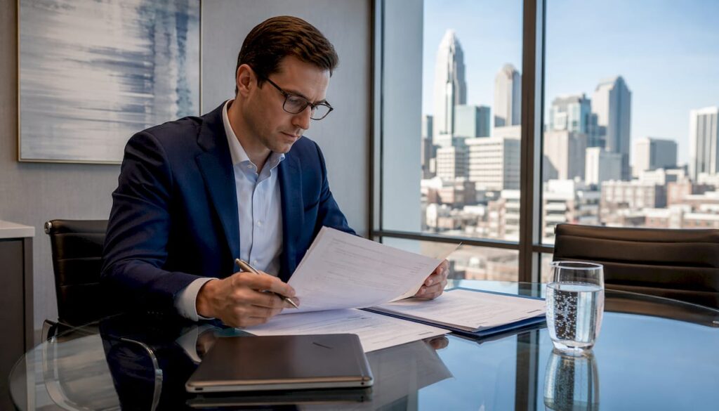 Investor reviewing 1031 exchange timeline documents