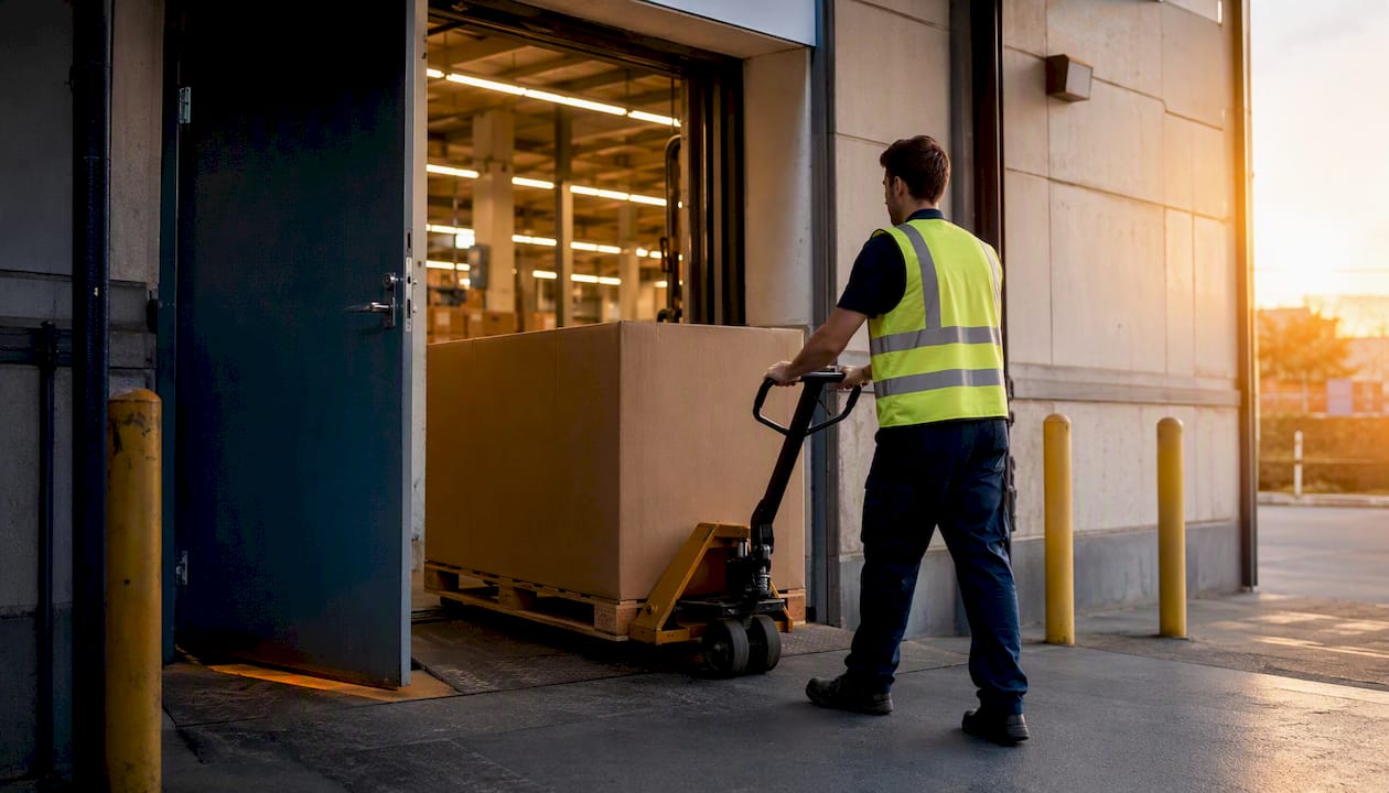 Retail store loading dock with package handling