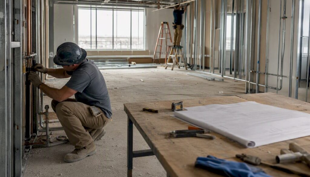 Medical office buildout interior under construction
