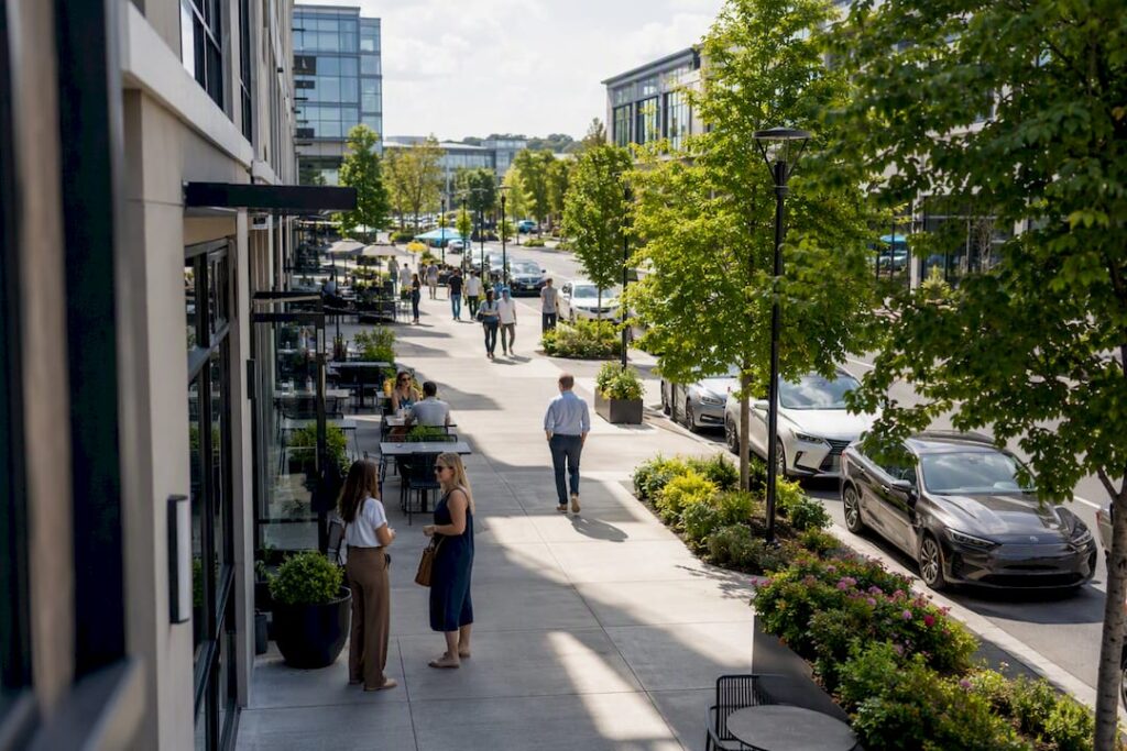 Charlotte commercial district street view