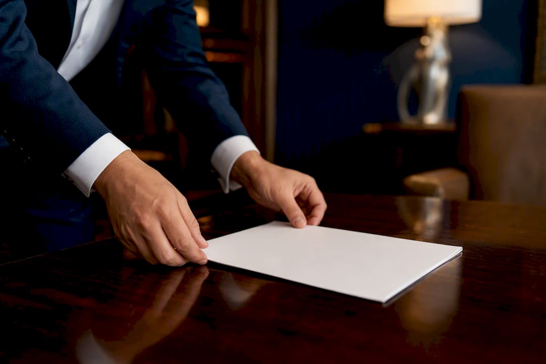 Hands adjusting contract page close-up