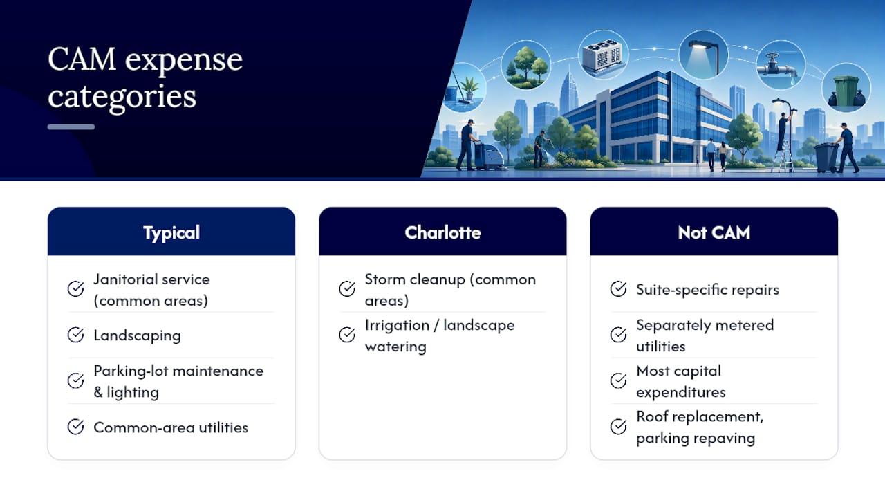 Diagram of CAM expense categories in Charlotte