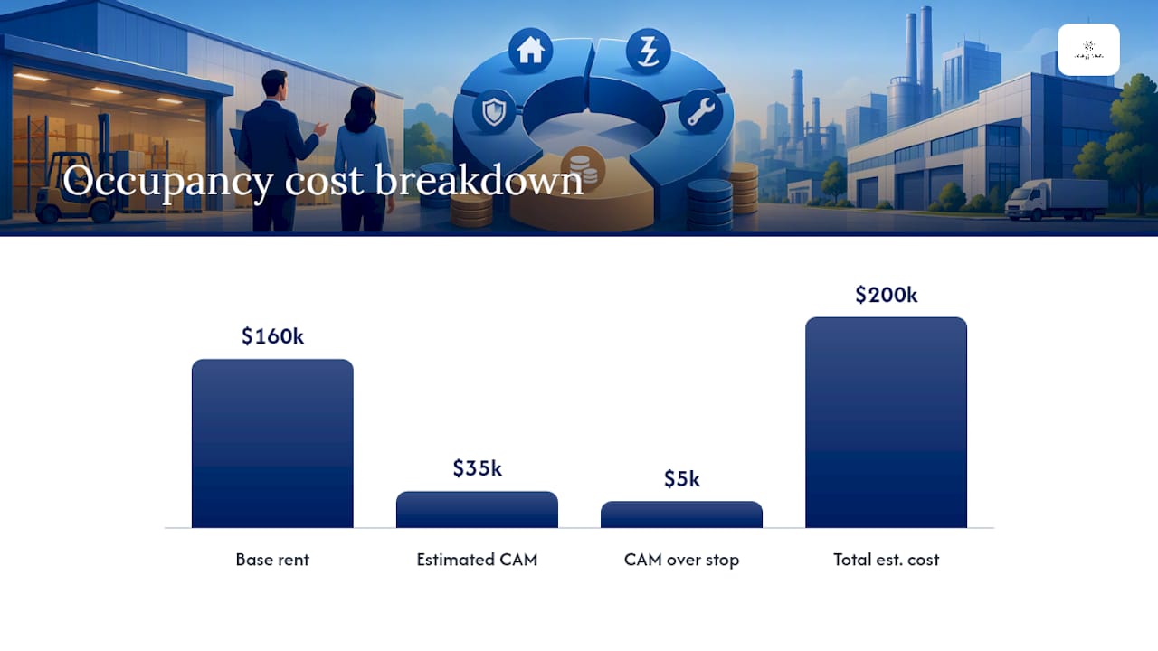 Industrial lease occupancy cost review flow