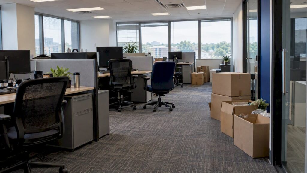 Partly cleared commercial office suite