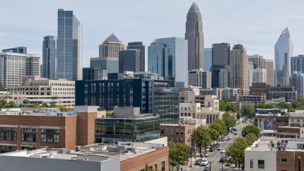 Charlotte commercial districts viewed from above