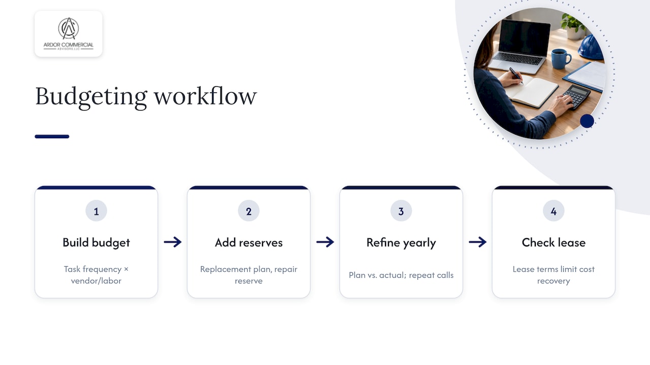 Budgeting and cost forecasting for preventive maintenance — overview diagram